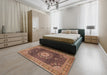 Machine Washable Traditional Sand Brown Rug in a Bedroom, wshtr3180