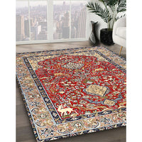 Traditional Tan Brown Animal Rug, tr3183