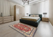 Traditional Tan Brown Animal Rug in a Bedroom, tr3183