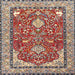 Square Traditional Tan Brown Animal Rug, tr3183