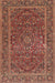 Machine Washable Traditional Tomato Red Rug, wshtr3185