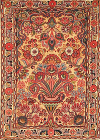 Machine Washable Traditional Sand Brown Rug, wshtr3187