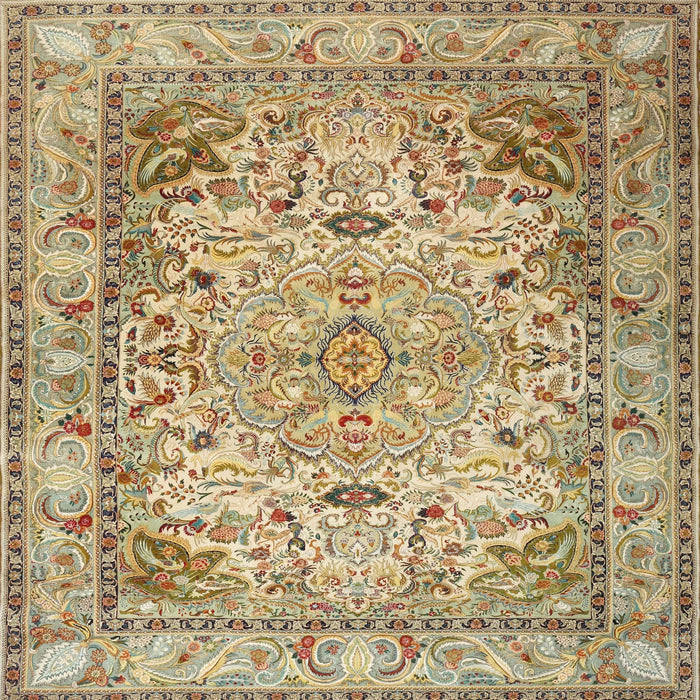 Square Traditional Light Brown Persian Rug, tr3188