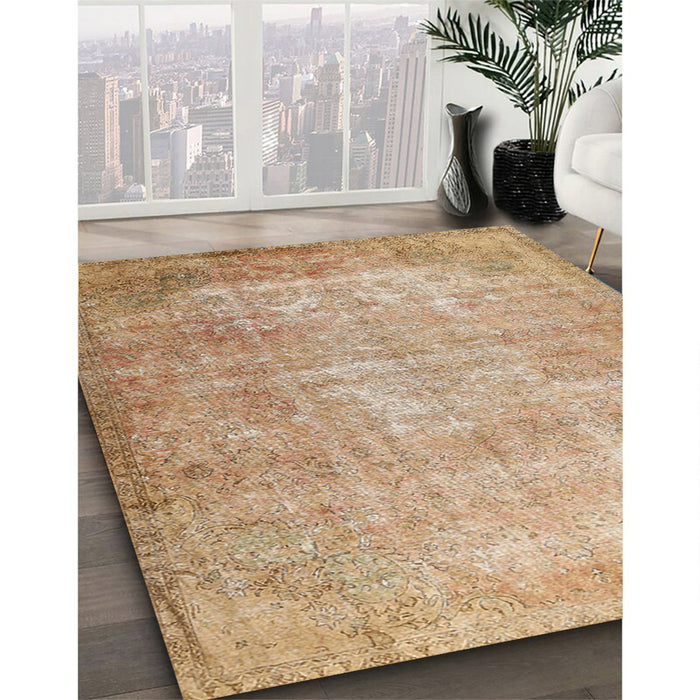Machine Washable Traditional Bronze Brown Rug in a Family Room, wshtr3189