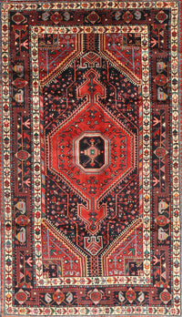 Machine Washable Traditional Saffron Red Rug, wshtr318