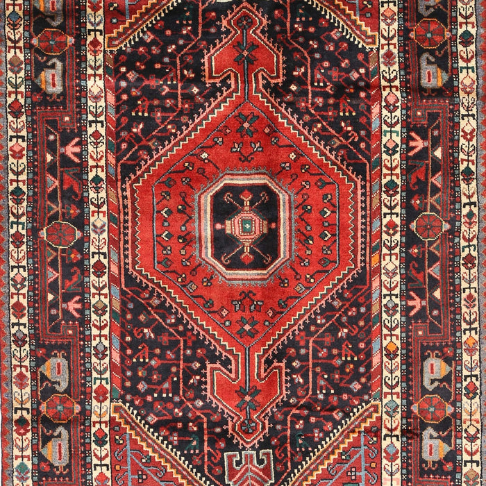 Machine Washable Traditional Saffron Red Rug, wshtr318
