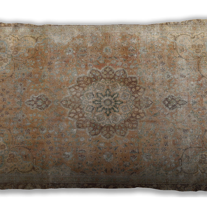 Traditional Classic Rectangular Brown Sugar Brown Lumbar Throw Pillow, 13 inch by 19 inch, lbtr3192