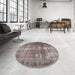 Round Traditional Pink Persian Rug in a Office, tr3195