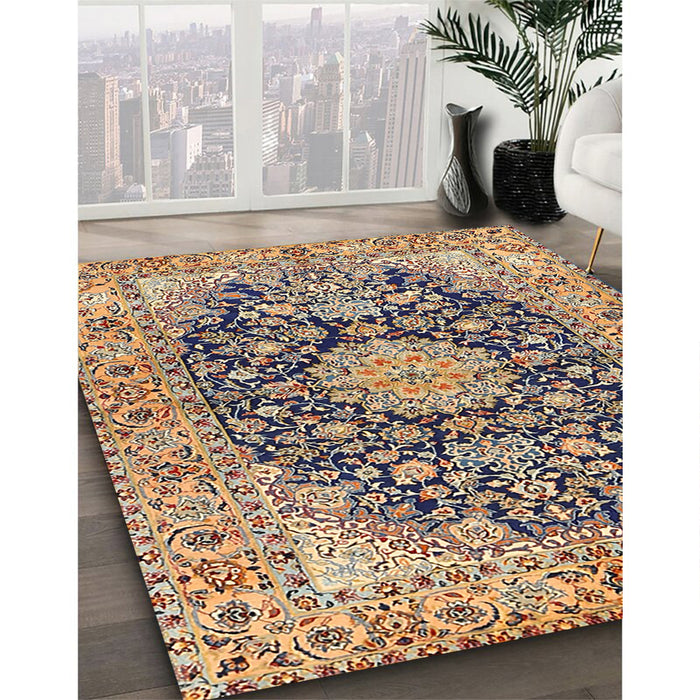 Traditional Reddish Brown Persian Rug in Family Room, tr3198