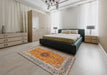 Machine Washable Traditional Sienna Brown Rug in a Bedroom, wshtr3199