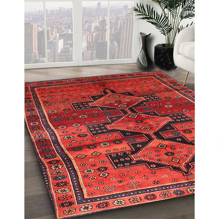 Traditional Red Persian Rug in Family Room, tr319