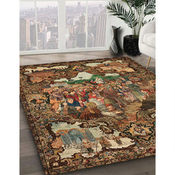 Traditional Bronze Brown Animal Rug in Family Room, tr31