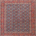 Round Machine Washable Traditional Brown Red Rug, wshtr3200