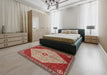 Machine Washable Traditional Tomato Red Rug in a Bedroom, wshtr3201