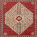 Round Machine Washable Traditional Tomato Red Rug, wshtr3201