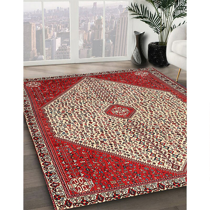 Traditional Red Persian Rug in Family Room, tr3201