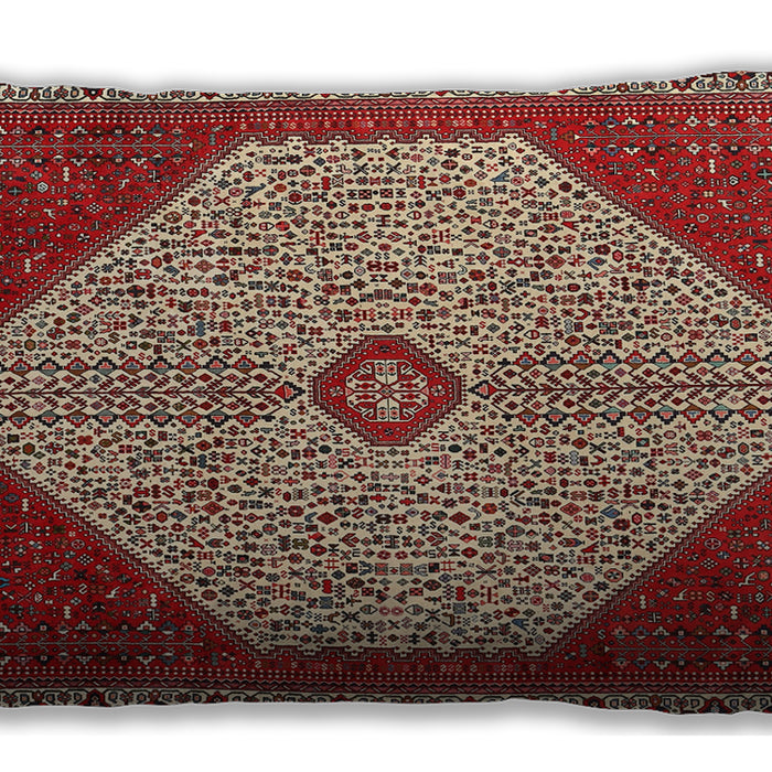 Traditional Classic Rectangular Tomato Red Lumbar Throw Pillow, 13 inch by 19 inch, lbtr3201