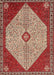 Machine Washable Traditional Tomato Red Rug, wshtr3201