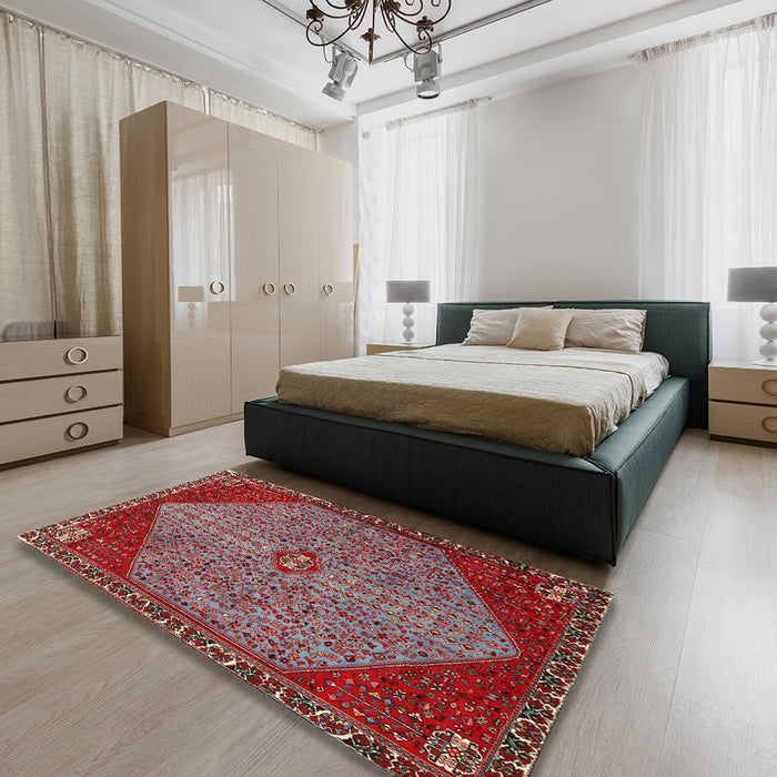 Traditional Red Persian Rug in a Bedroom, tr3203