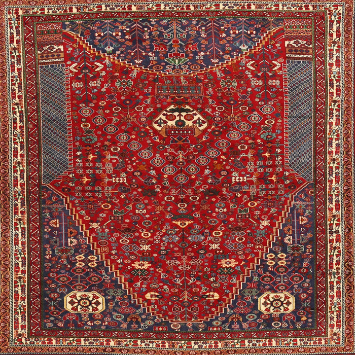 Square Traditional Dark Almond Brown Persian Rug, tr3204