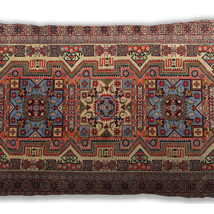 Traditional Classic Rectangular Saffron Red Lumbar Throw Pillow, 13 inch by 19 inch, lbtr3205
