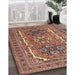 Traditional Saffron Red Persian Rug in Family Room, tr3205