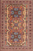 Machine Washable Traditional Saffron Red Rug, wshtr3205