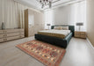 Traditional Saffron Red Persian Rug in a Bedroom, tr3206