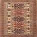 Square Traditional Saffron Red Persian Rug, tr3206