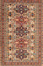 Machine Washable Traditional Saffron Red Rug, wshtr3206