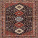 Round Machine Washable Traditional Dark Almond Brown Rug, wshtr3209