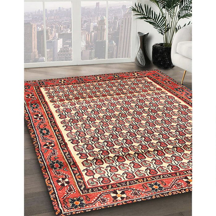 Machine Washable Traditional Tomato Red Rug in a Family Room, wshtr320