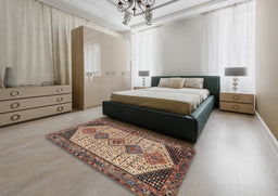 Traditional Red Brown Persian Rug in a Bedroom, tr3211