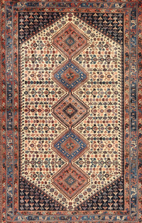 Machine Washable Traditional Red Brown Rug, wshtr3211