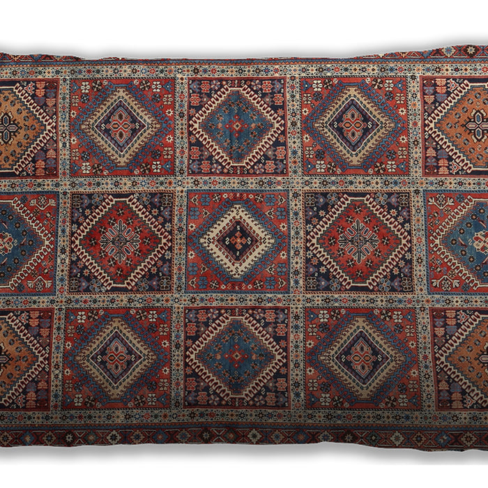 Traditional Classic Rectangular Saffron Red Lumbar Throw Pillow, 13 inch by 19 inch, lbtr3212