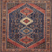 Round Machine Washable Traditional Dark Almond Brown Rug, wshtr3216