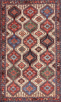 Machine Washable Traditional Saffron Red Rug, wshtr3217