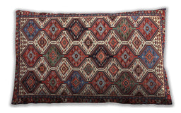 Traditional Classic Rectangular Saffron Red Lumbar Throw Pillow, 13 inch by 19 inch, lbtr3217