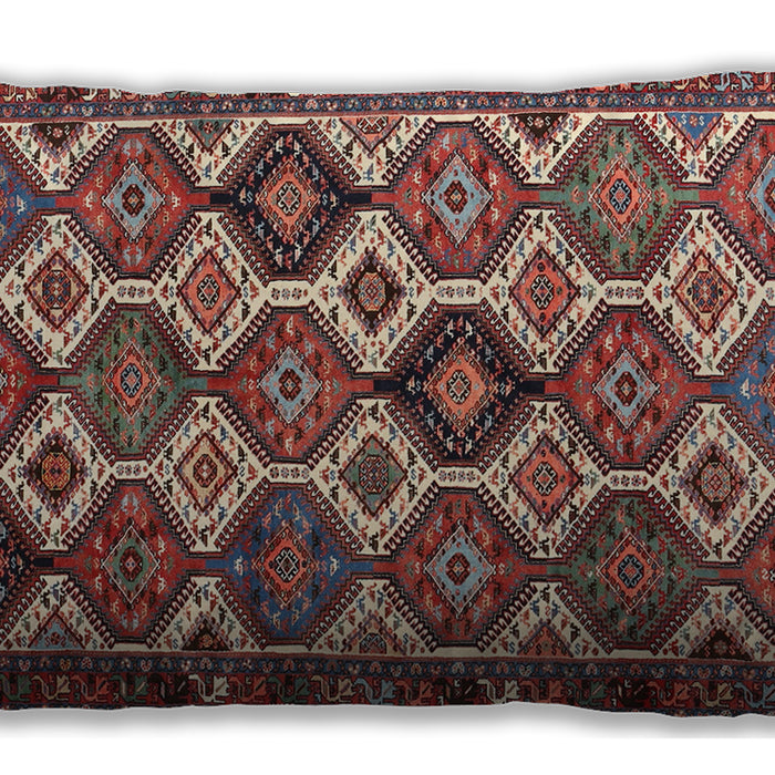 Traditional Classic Rectangular Saffron Red Lumbar Throw Pillow, 13 inch by 19 inch, lbtr3217