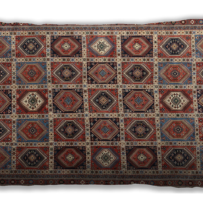 Traditional Classic Rectangular Saffron Red Lumbar Throw Pillow, 13 inch by 19 inch, lbtr3218