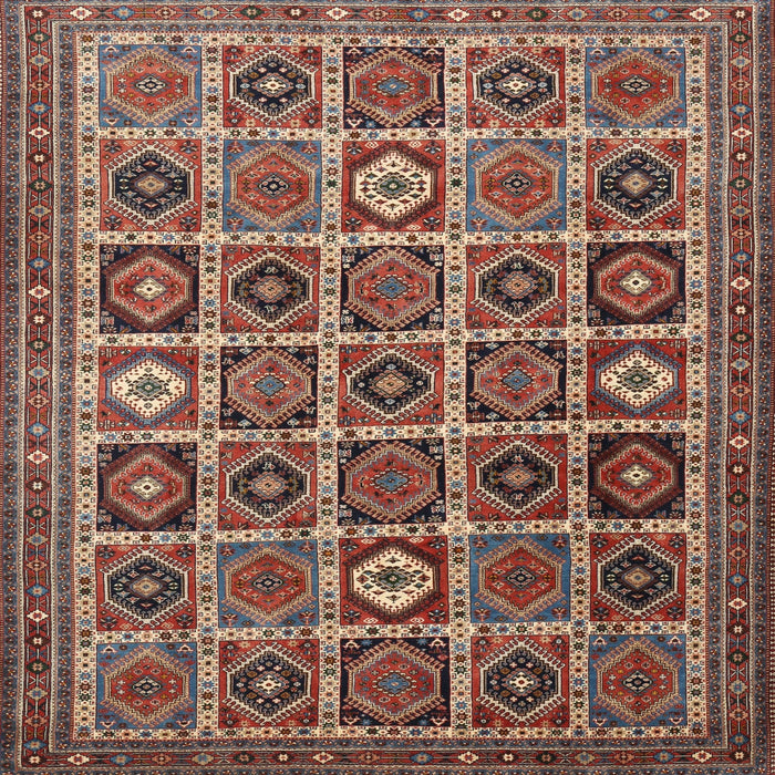 Square Traditional Saffron Red Persian Rug, tr3218