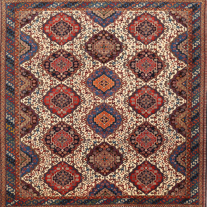 Round Machine Washable Traditional Saffron Red Rug, wshtr3219