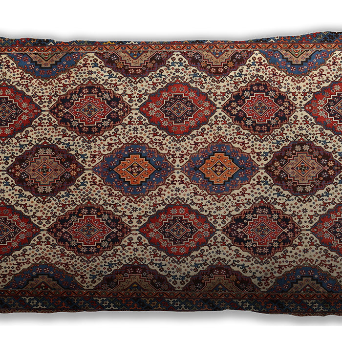 Traditional Classic Rectangular Saffron Red Lumbar Throw Pillow, 13 inch by 19 inch, lbtr3219