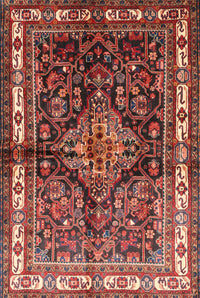 Machine Washable Traditional Saffron Red Rug, wshtr321