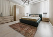 Machine Washable Traditional Sienna Brown Rug in a Bedroom, wshtr3223