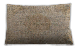 Traditional Classic Rectangular Dark Almond Brown Lumbar Throw Pillow, 13 inch by 19 inch, lbtr3226