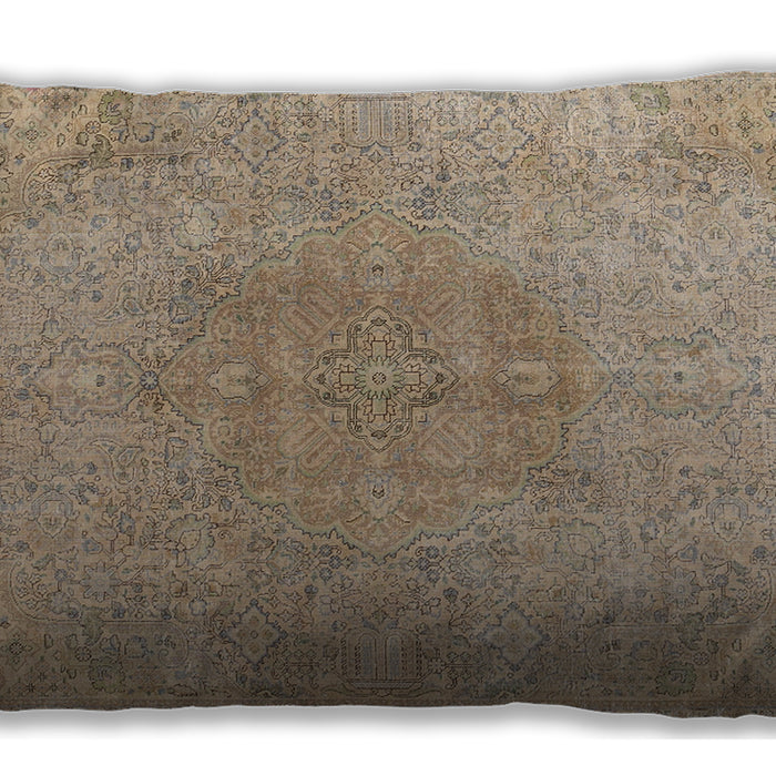 Traditional Classic Rectangular Dark Almond Brown Lumbar Throw Pillow, 13 inch by 19 inch, lbtr3226