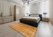 Machine Washable Traditional Dark Orange Rug in a Bedroom, wshtr3227