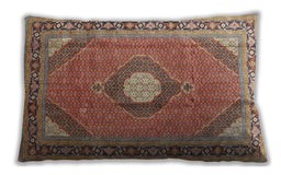 Traditional Classic Rectangular Brown Red Lumbar Throw Pillow, 13 inch by 19 inch, lbtr322