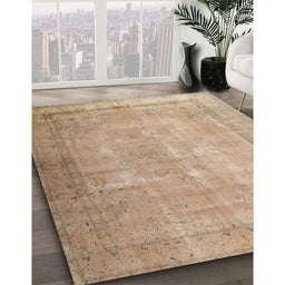 Machine Washable Traditional Orange Brown Rug in a Family Room, wshtr3231